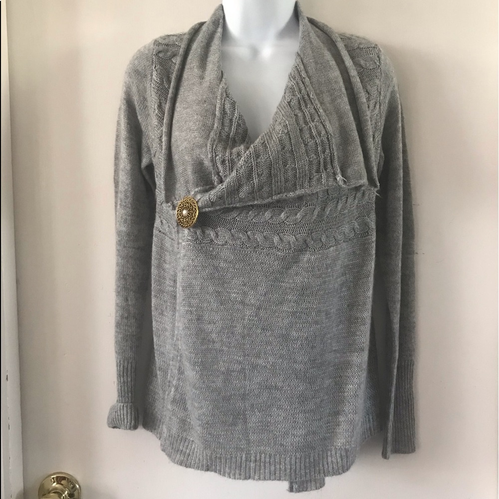 Link Open Front Wrap Sweater Cardigan - image 3